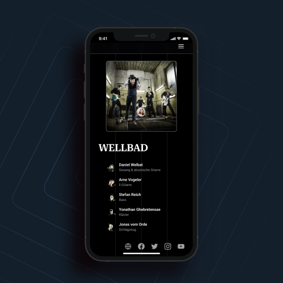Artist page on mobile