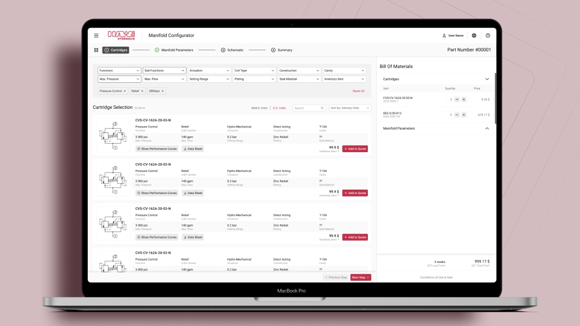Product selection page on PC