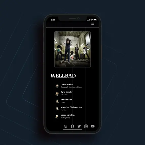 Artist page on mobile