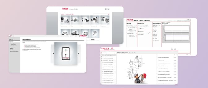 Screenshots of different tools with different UI patterns