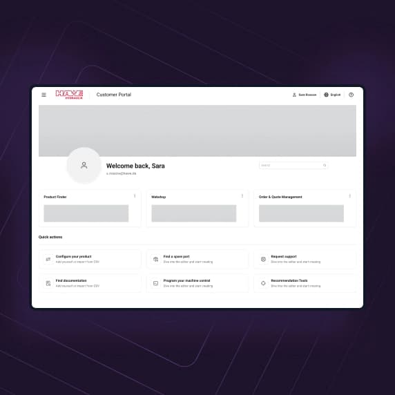 Wireframe of the future customer portal vision.