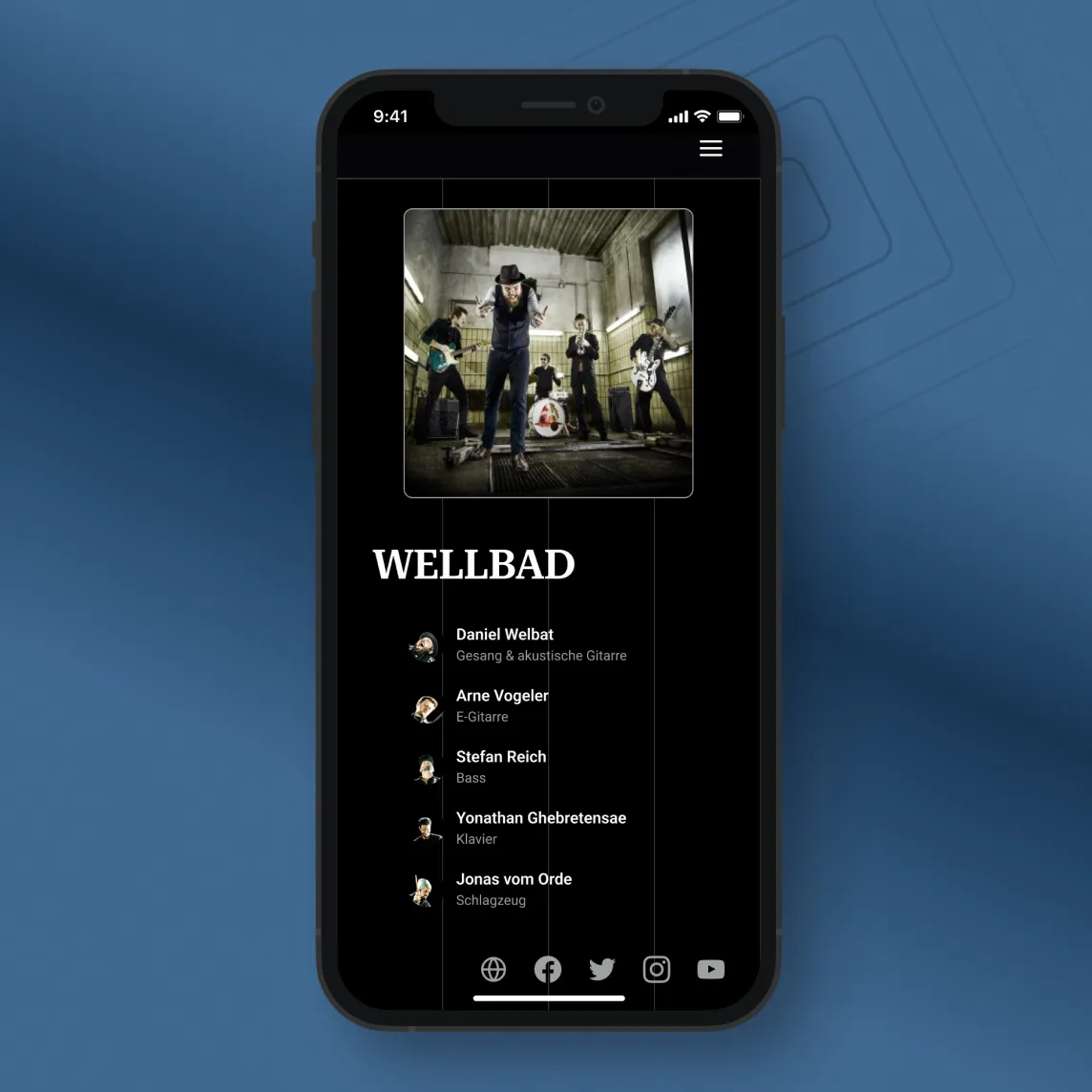 Artist page on mobile