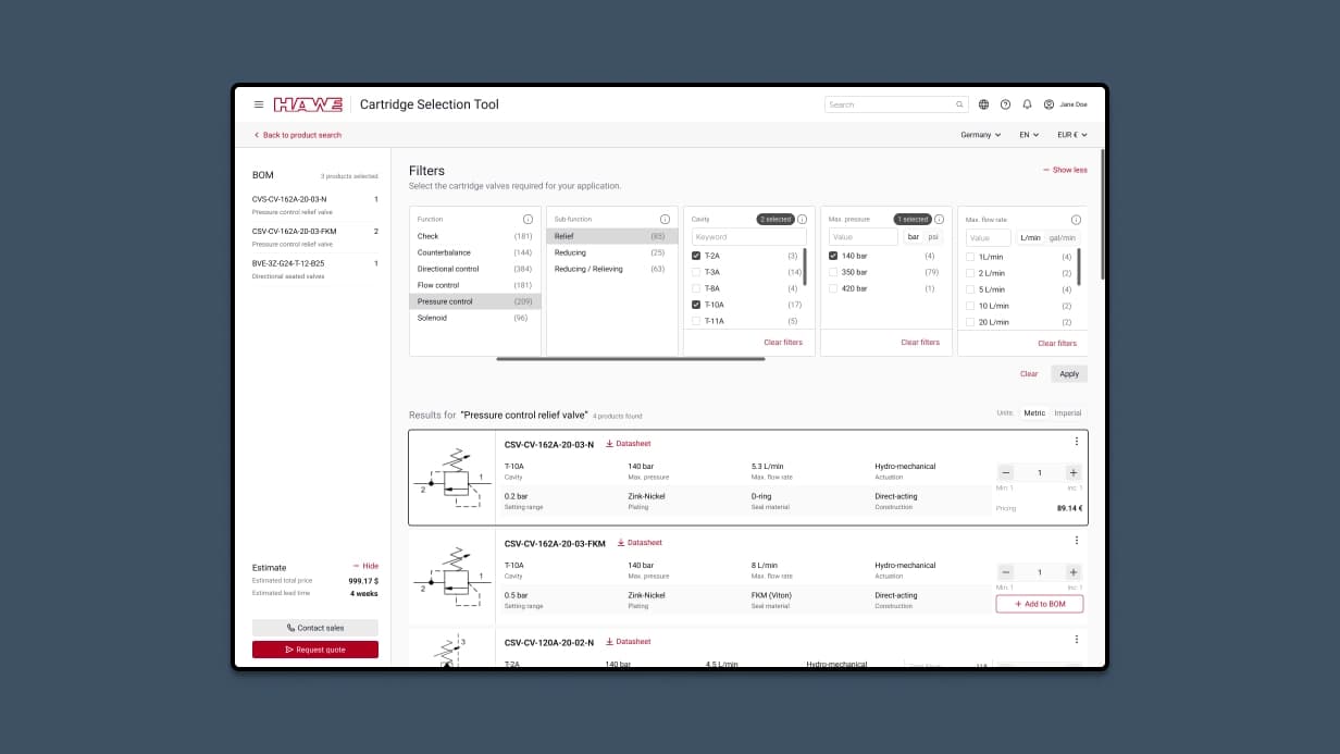 Tablet showing the project dashboard: a list of products, a left sidebar for progress summary, and a filter section across the top.