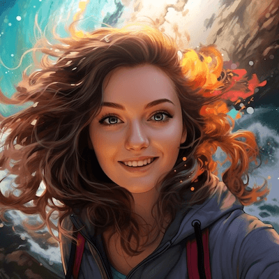 Colorful AI generated avatar of Sara