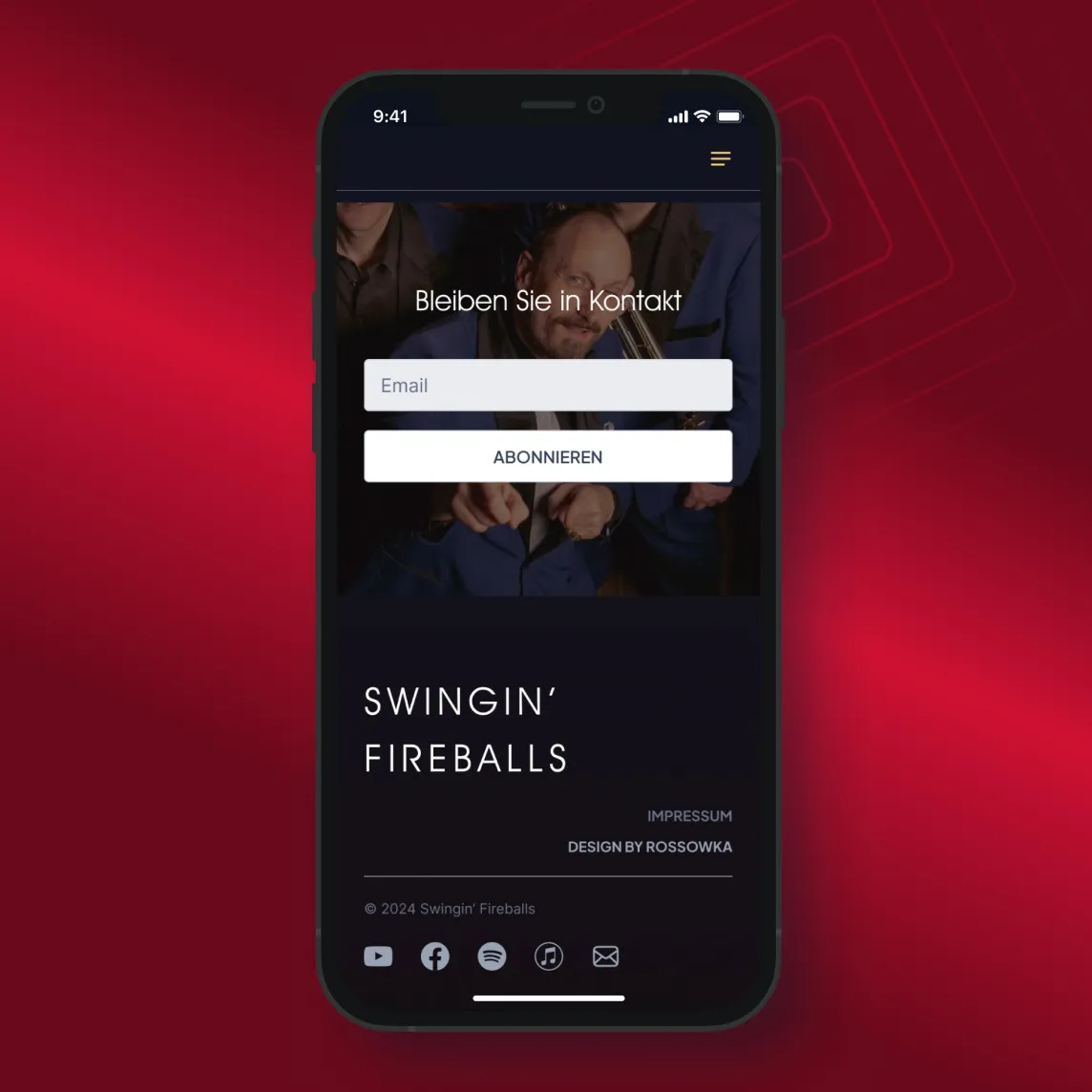 Mobile view on footer and subscription
